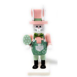 Easter Bunny Spring Holiday Egg Rabbit 9" Wood Nutcracker